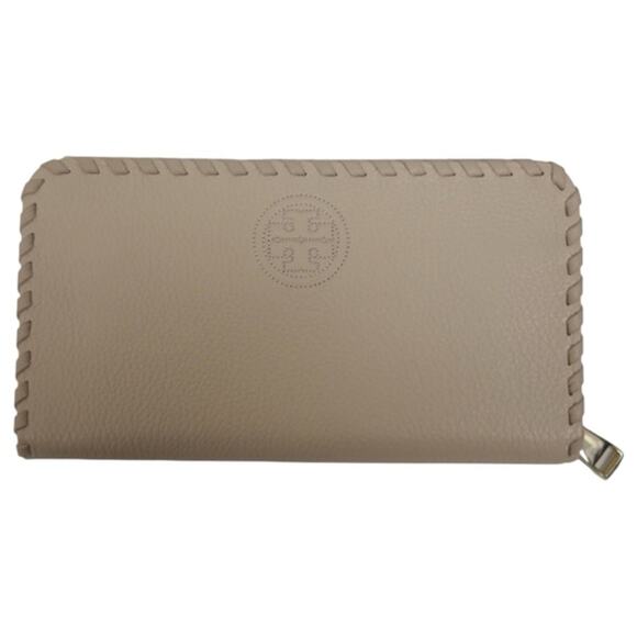 Tory Burch Marion Multi-Gusset Continental Zipped Wallet in Light Oak - Picture 1 of 14